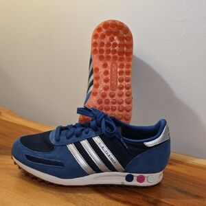 Adidas Navy and Silver Athletic Shoes Size 7